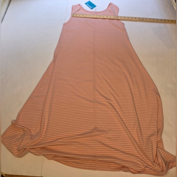 Gilmore Bamboo Pink And White Striped Tank Dress S/M New With Tags - Picture 9 of 15